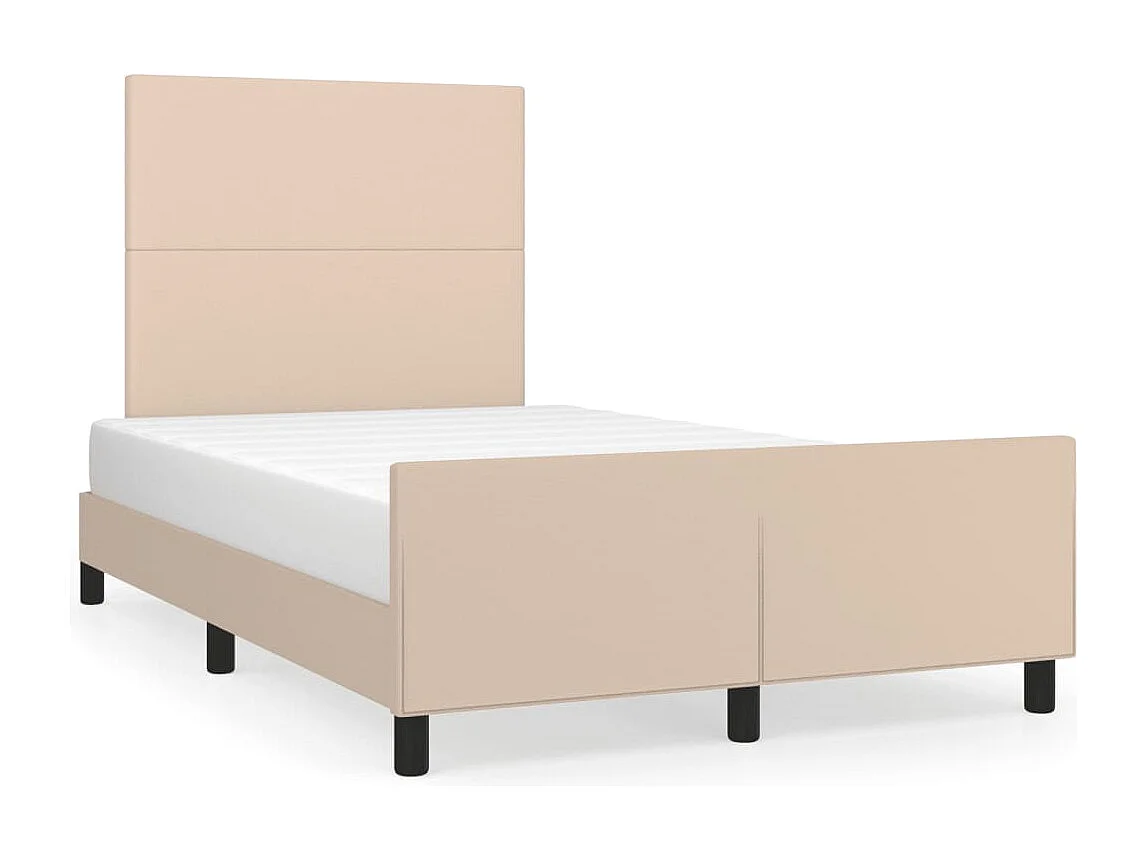Bedframe met hoofdbord kunstleer cappuccinokleurig 120x190 cm BE974483