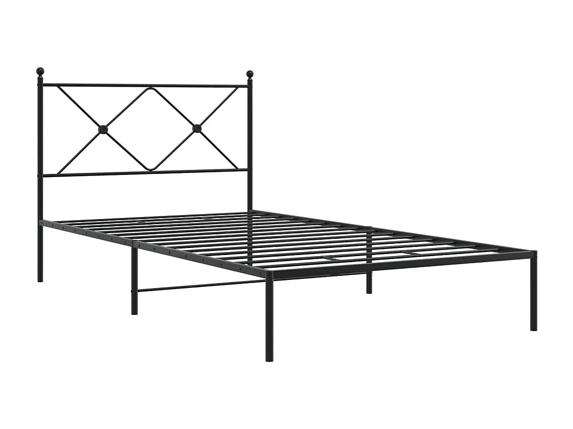 Cama com cabeceira 100x190 cm metal preto PT499171