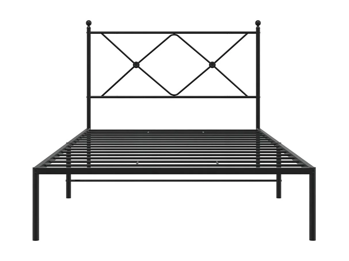 Cama com cabeceira 100x190 cm metal preto PT499171