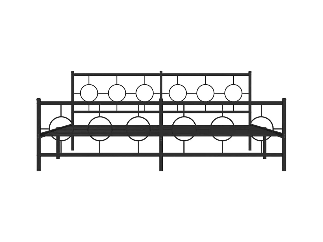 Cama matrimonial- 200x200 cm cabecero y estribo metal negro ES552368