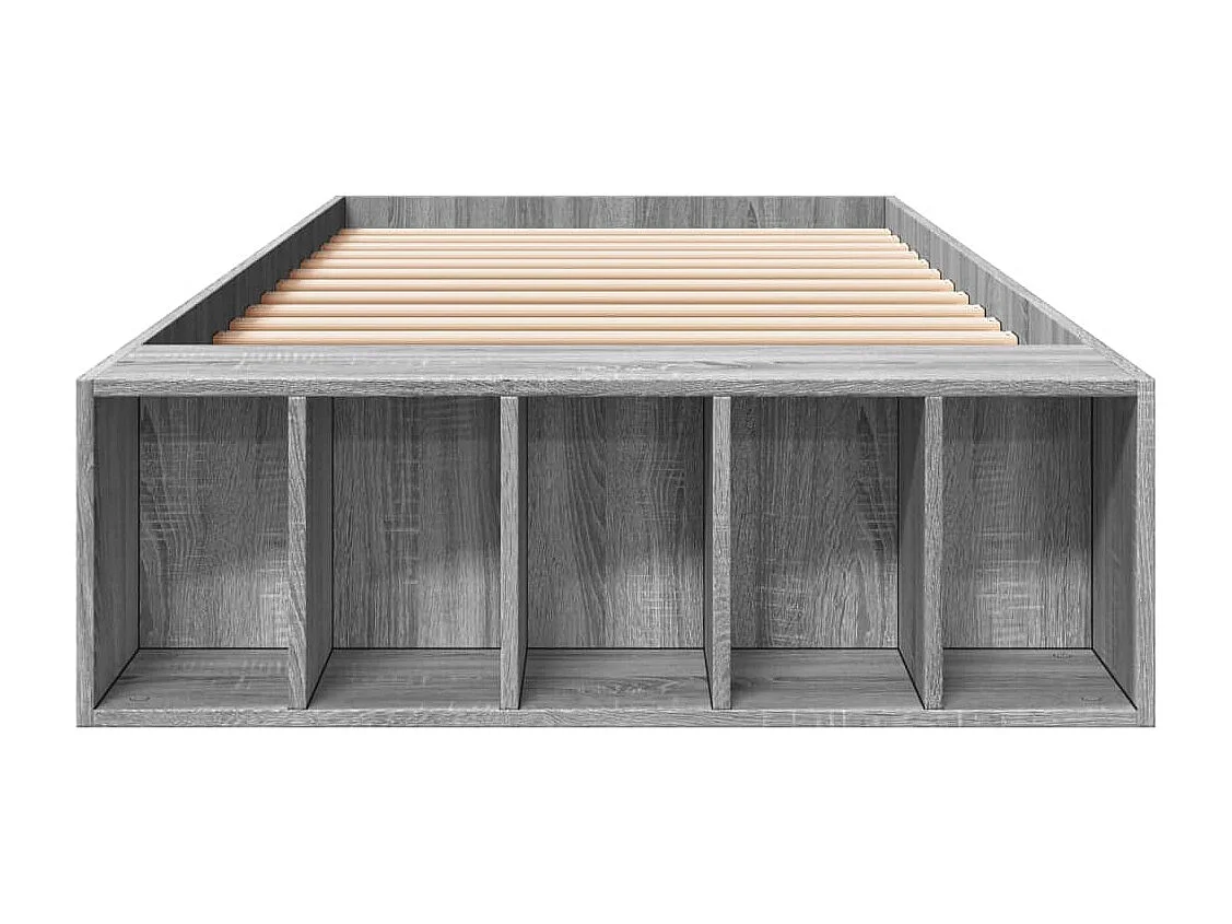 Cama individual- 100x200 cm madera de ingeniería gris Sonoma ES987315