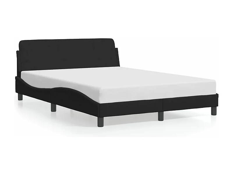 Cama c/ cabeceira 120x200 cm veludo preto PT475532
