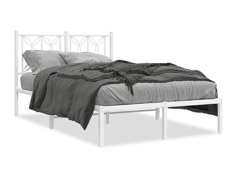 Cama com cabeceira 120x200 cm metal branco PT457539