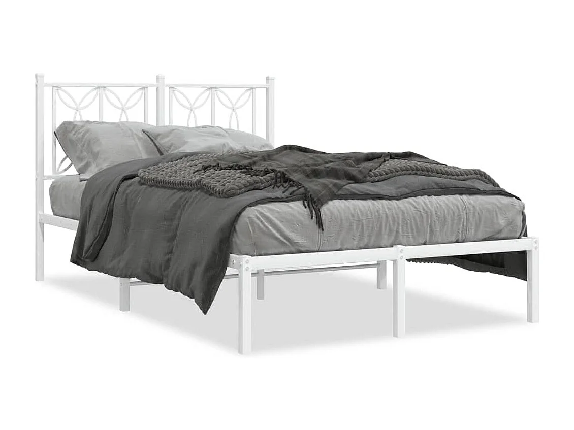 Cama com cabeceira 120x200 cm metal branco PT457539