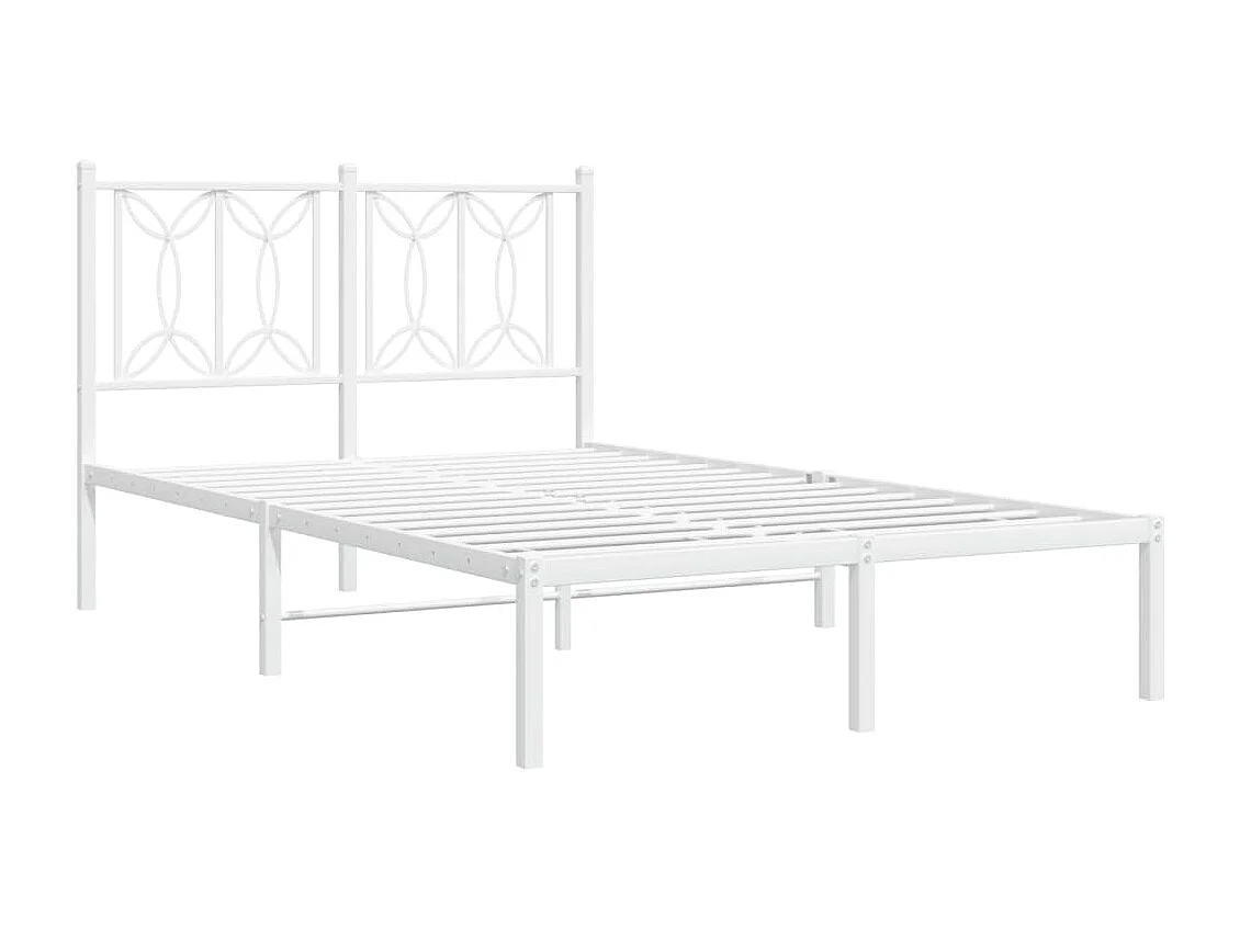 Cama com cabeceira 120x200 cm metal branco PT457539