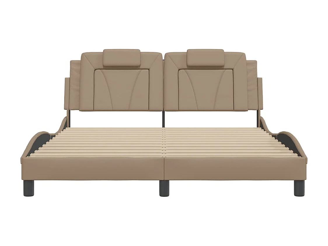 Cama cabeceira 160x200 cm couro artificial cappuccino PT899834