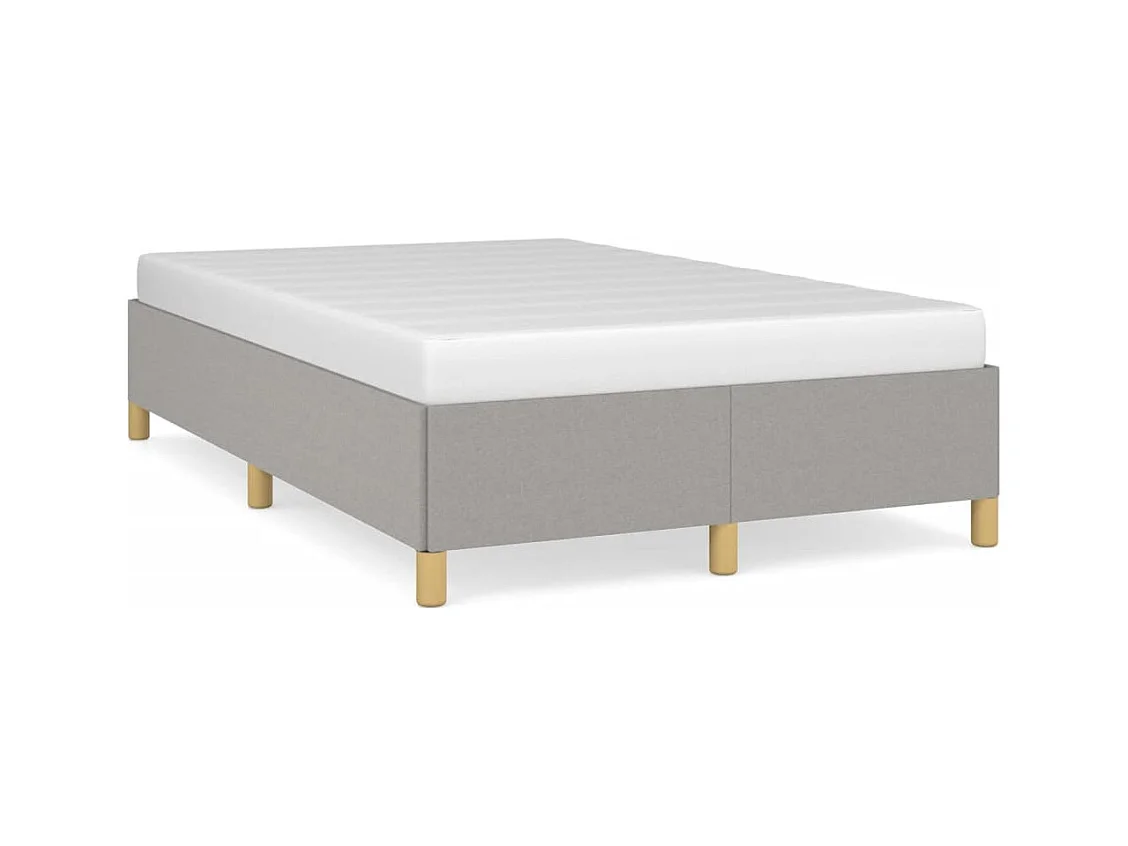 Lit double gris clair 120x190 cm tissu FR79696