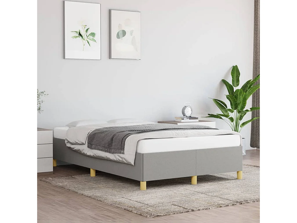 Bedframe stof lichtgrijs 120x190 cm BE888008