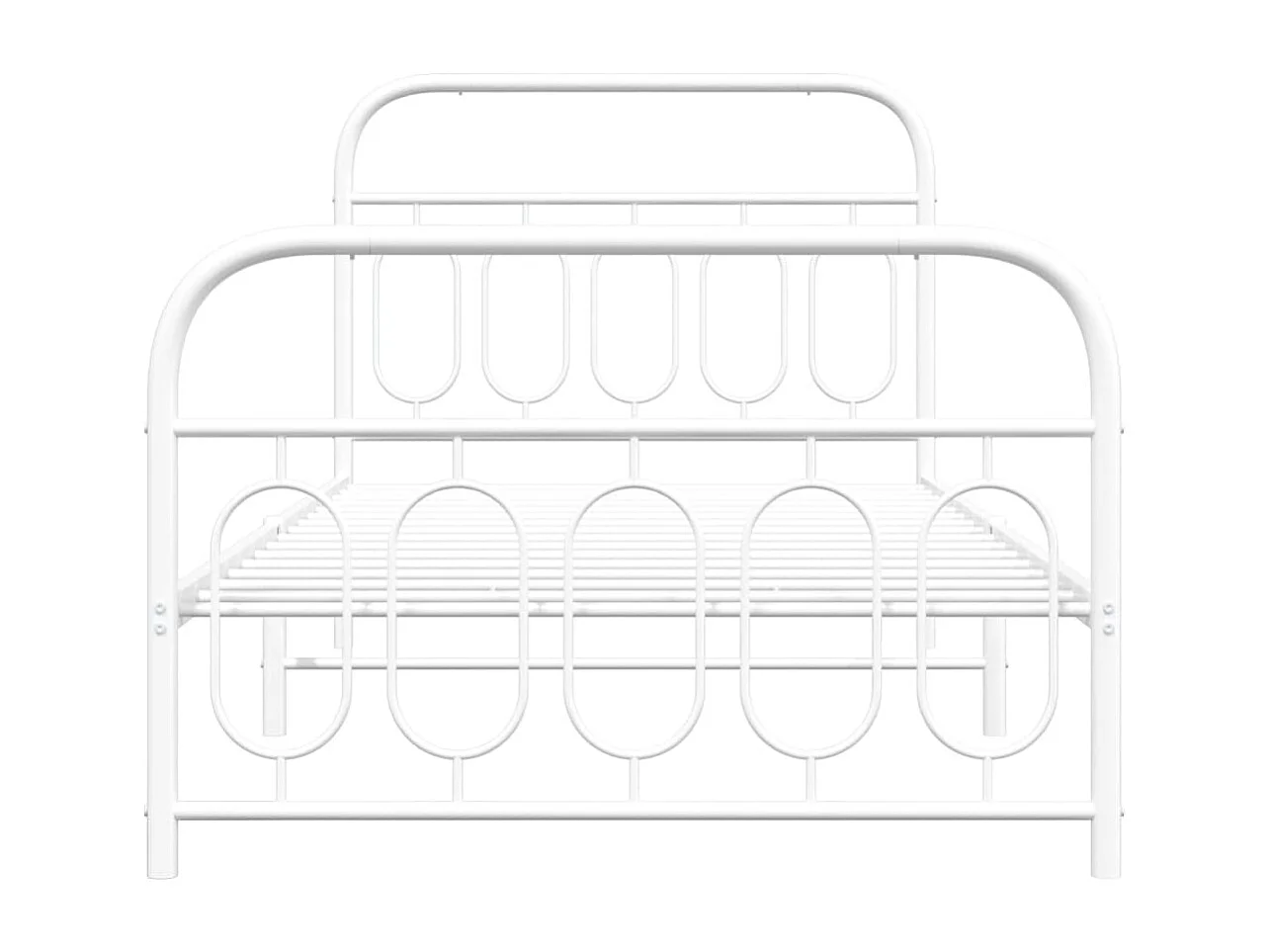 Lit simple métal + tête de lit/pied de lit blanc 107x203cm FR90975