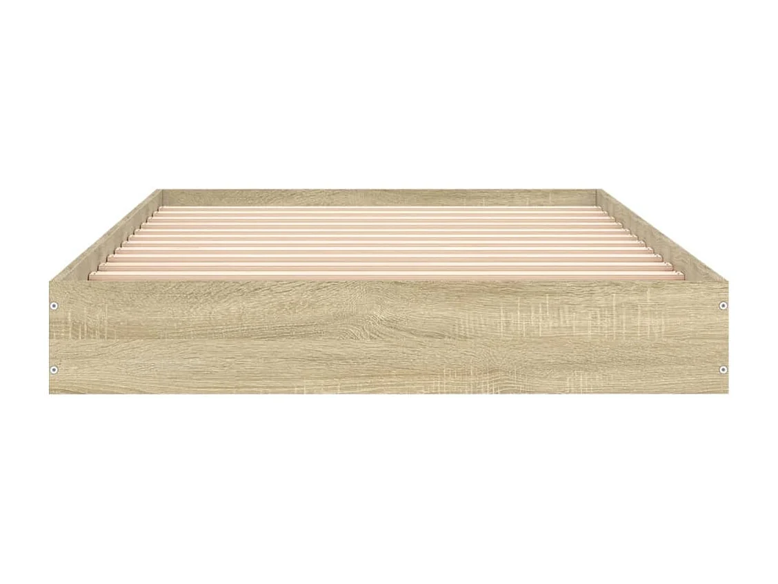 Lit simple chêne sonoma 100x200 cm bois d'ingénierie FR37076