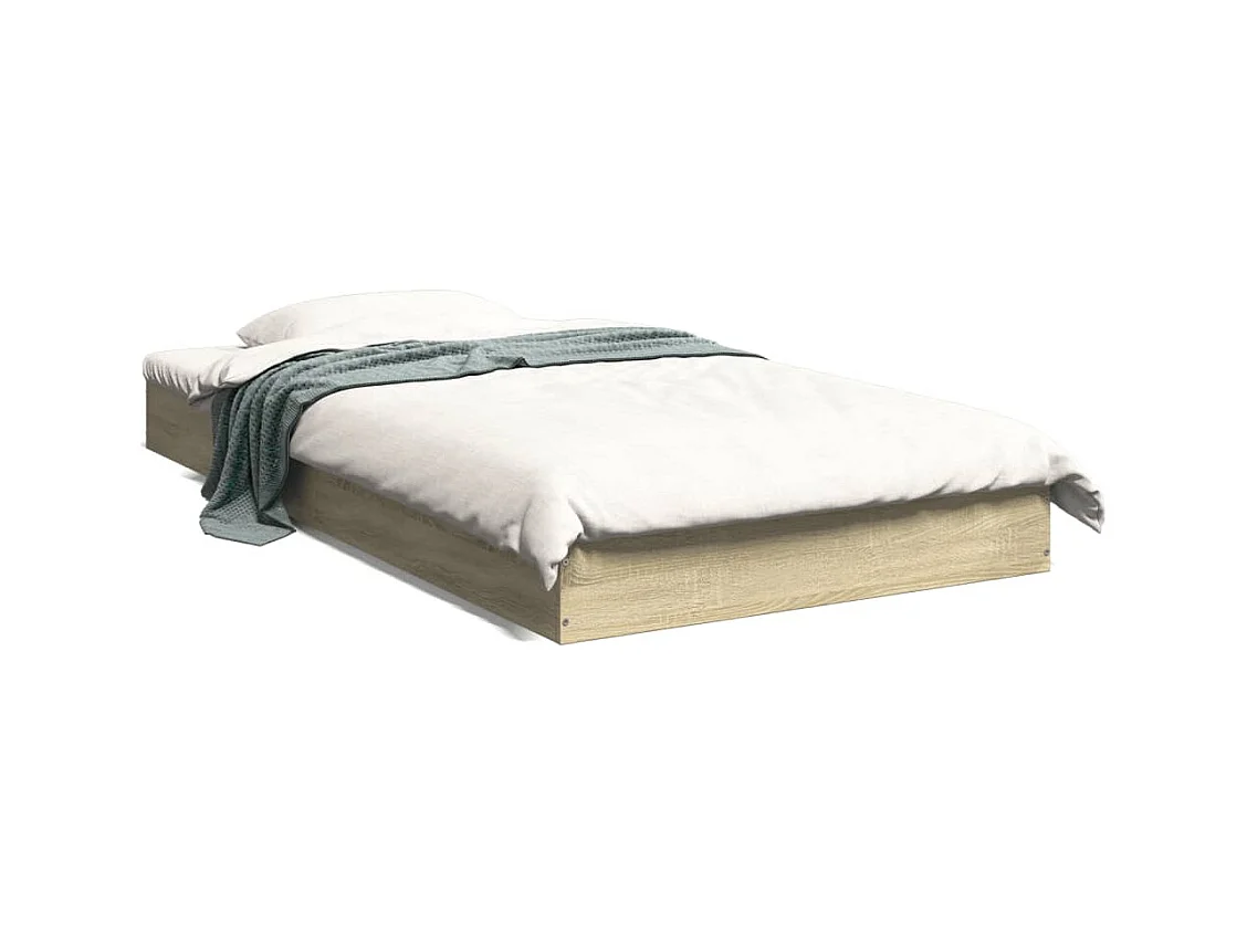 Bedframe bewerkt hout sonoma eikenkleurig 100x200 cm BE948055
