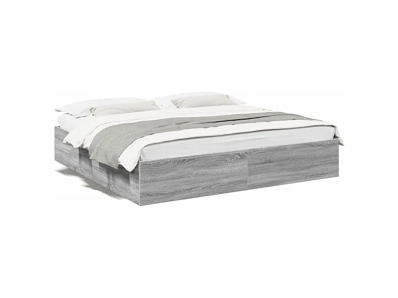 Lit double sonoma gris 180x200 cm bois d'ingénierie FR48530