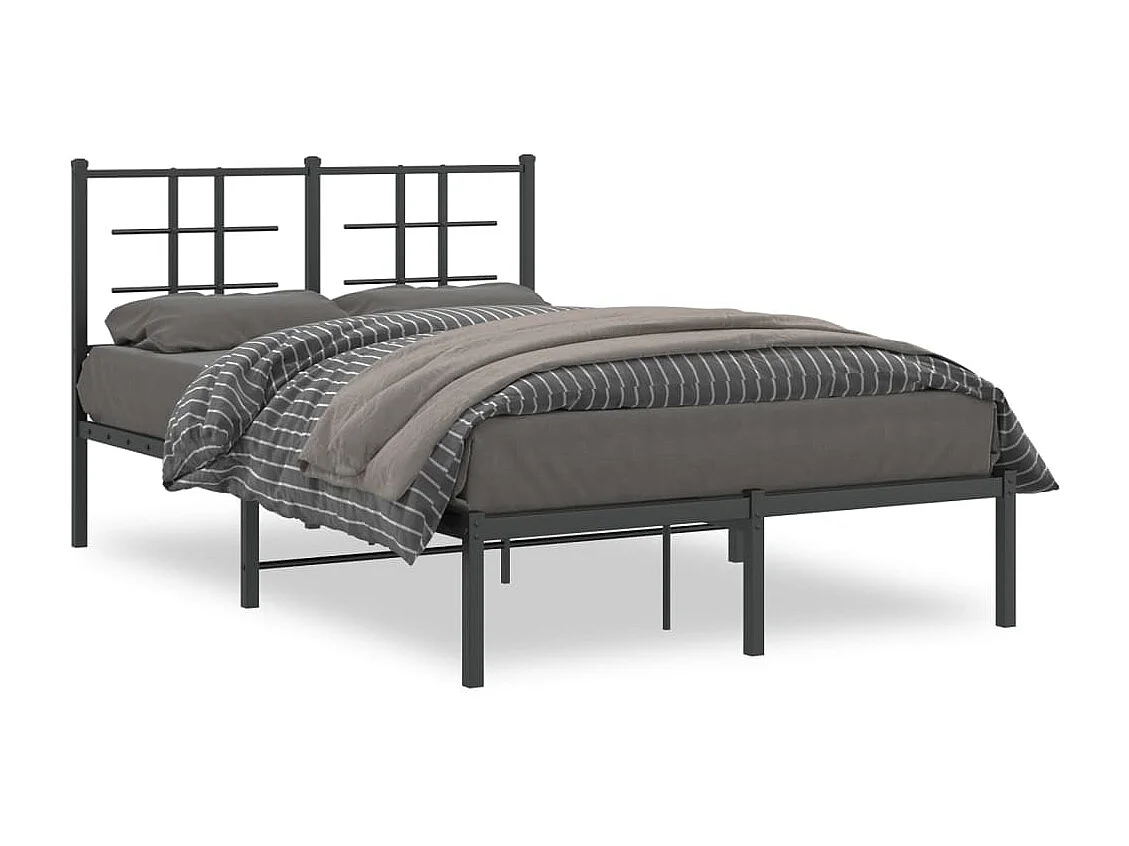 Cama matrimonial- 120x190 cm con cabecero metal negro ES844412