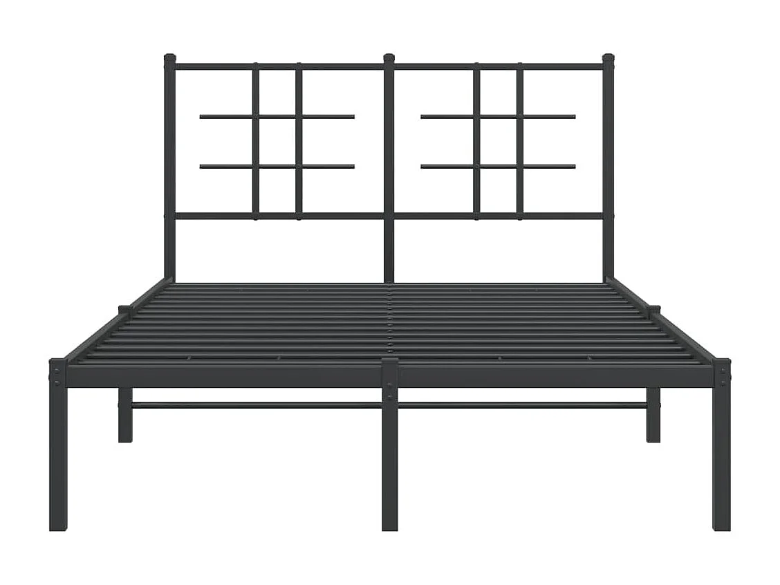 Cama matrimonial- 120x190 cm con cabecero metal negro ES844412