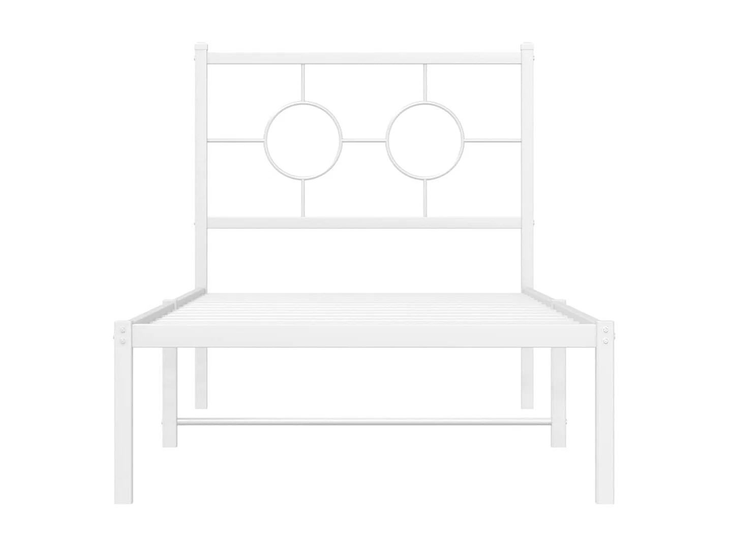 Bedframe met hoofdbord metaal wit 75 x 190 cm BE475826