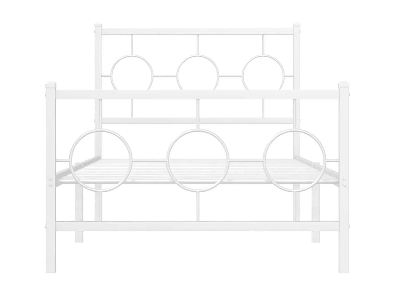 Cama com cabeceira e pés 90x190 cm metal branco PT869669