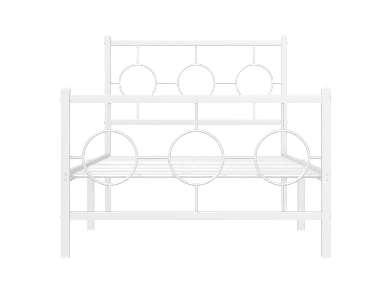 Cama 90x190 cm - metal con cabecero y pie blanca ES479360