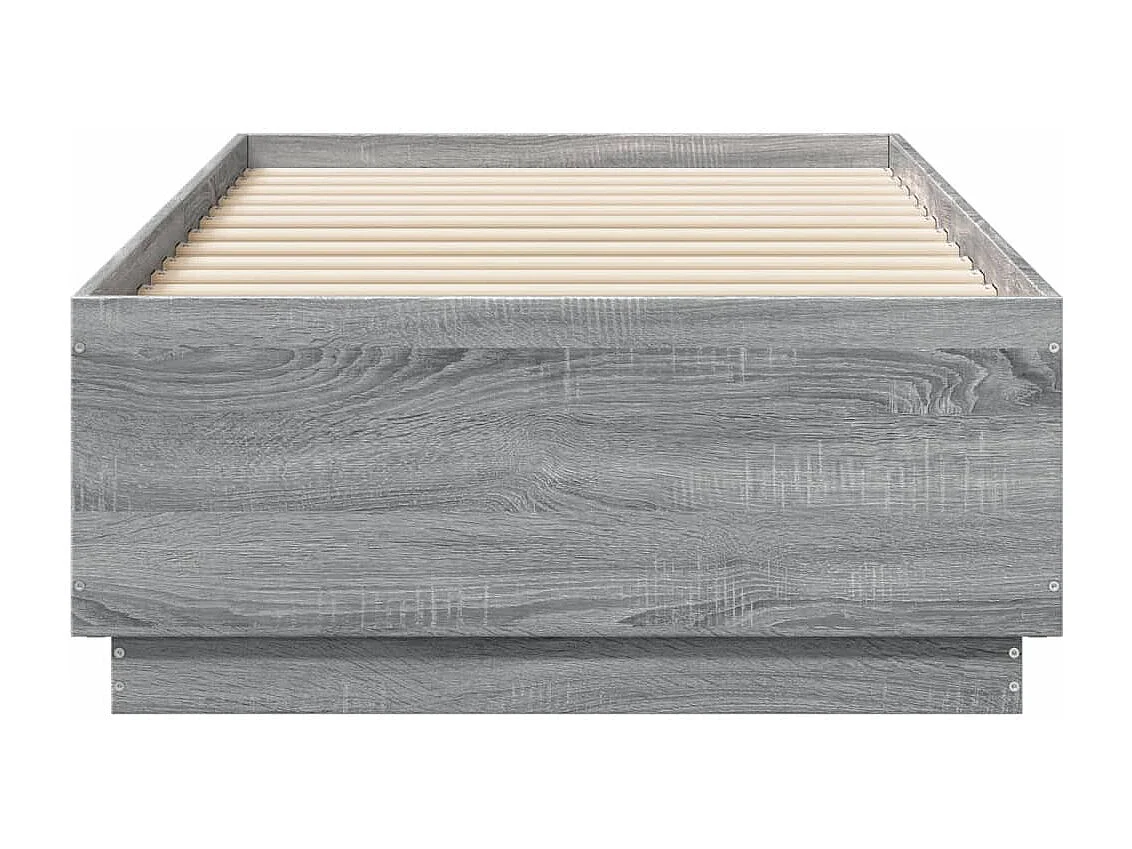 Lit simple sonoma gris 75x190 cm bois d'ingénierie FR75885