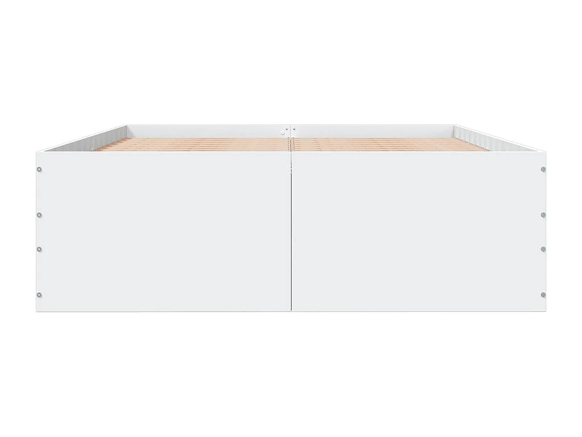 Lit double blanc 140x200 cm bois d'ingénierie FR77745