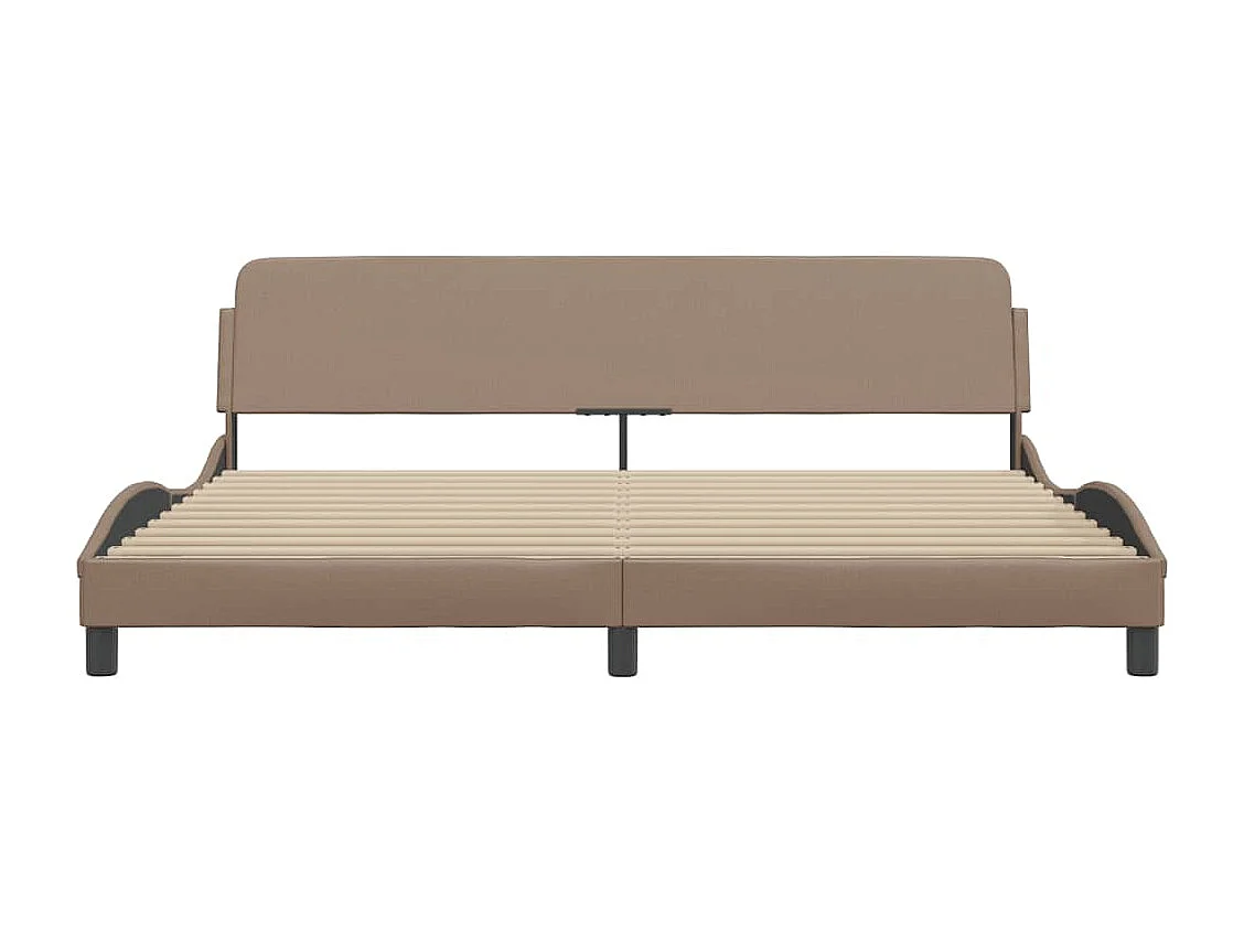 Cama matrimonial- 200x200cm cabecero cuero sintético capuchino ES448787