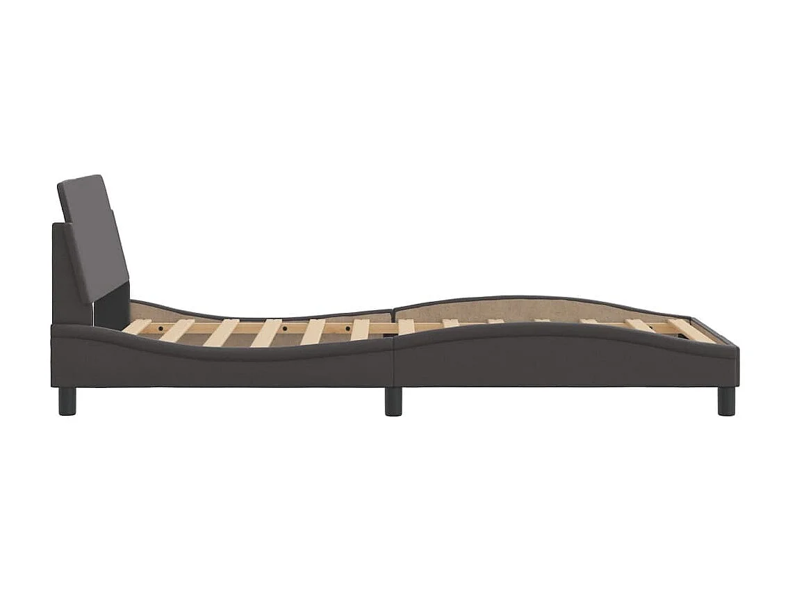 Lit simple + tête de lit Gris 100x200 cm Similicuir FR31094