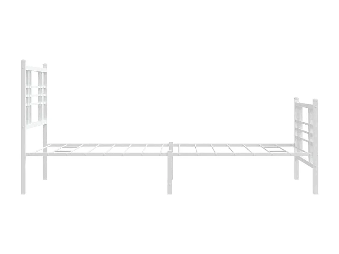 Cama com cabeceira e pés 100x190 cm metal branco PT534516