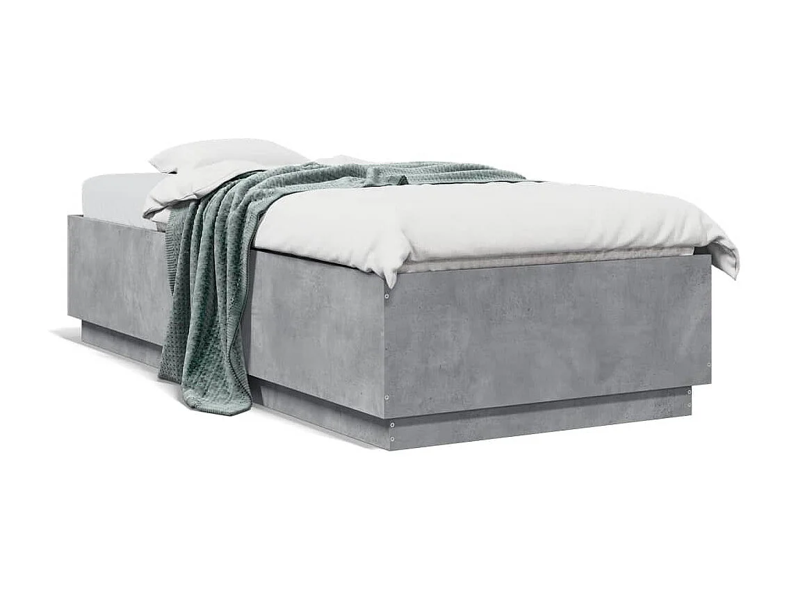 Cama individual- 100x200cm madera de ingeniería gris hormigón ES378438