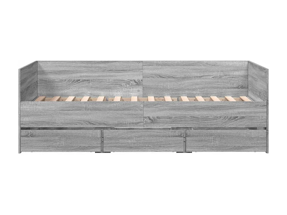 Cama com gavetas derivados de madeira cinzento sonoma PT912158