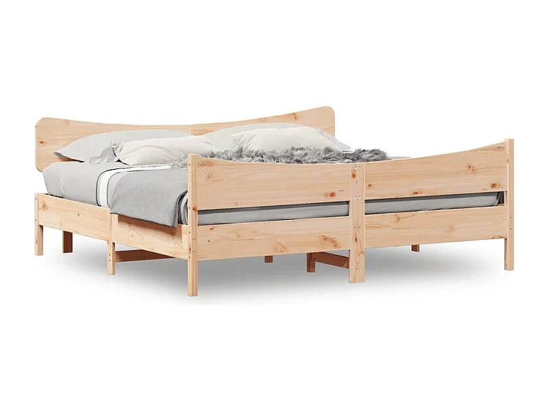 Bedframe met hoofdbord massief grenenhout 200x200 cm BE752644