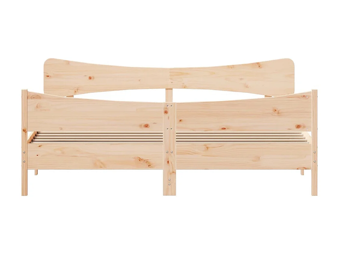 Bedframe met hoofdbord massief grenenhout 200x200 cm BE752644