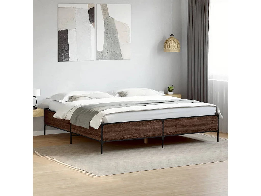 Cama 200x200cm derivados madeira/metal PT294906