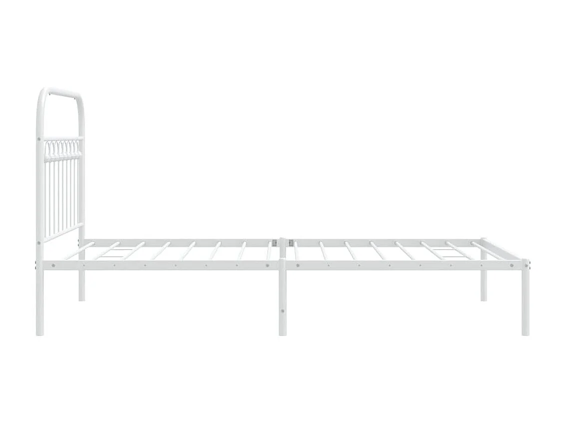 Lit simple métal + tête de lit blanc 100x190 cm FR50433