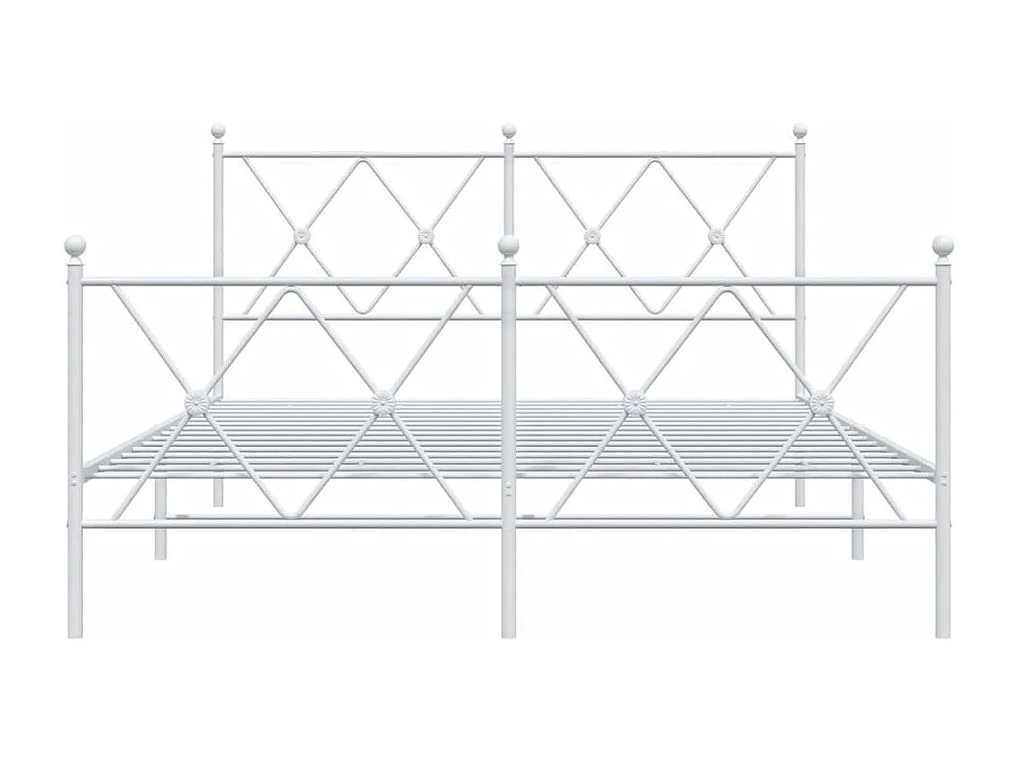 Cama 137x190 cm - con cabecero y estribo metal blanco ES982028