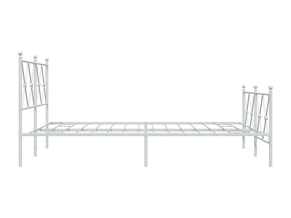 Cama 137x190 cm - con cabecero y estribo metal blanco ES982028