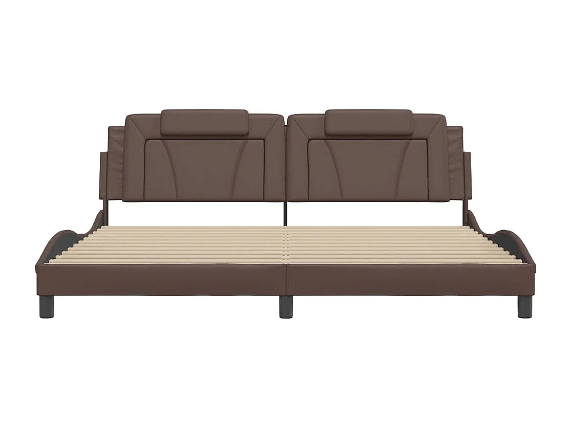 Bedframe met hoofdbord kunstleer bruin 200x200 cm BE987456