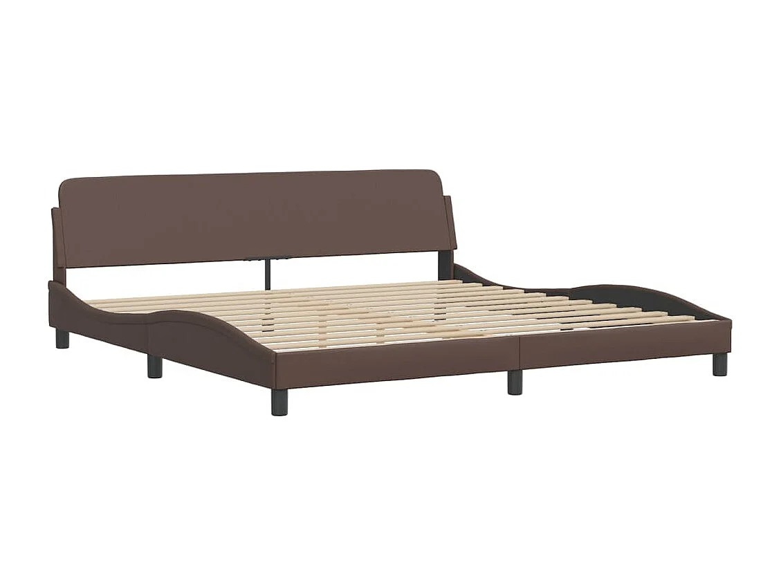 Bedframe met hoofdbord kunstleer bruin 200x200 cm BE987456