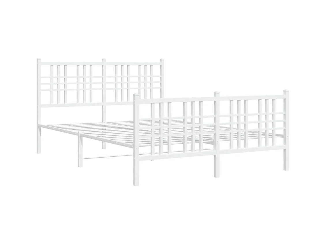 Cama 120x200 cm - metal con cabecero y estribo blanco ES995266