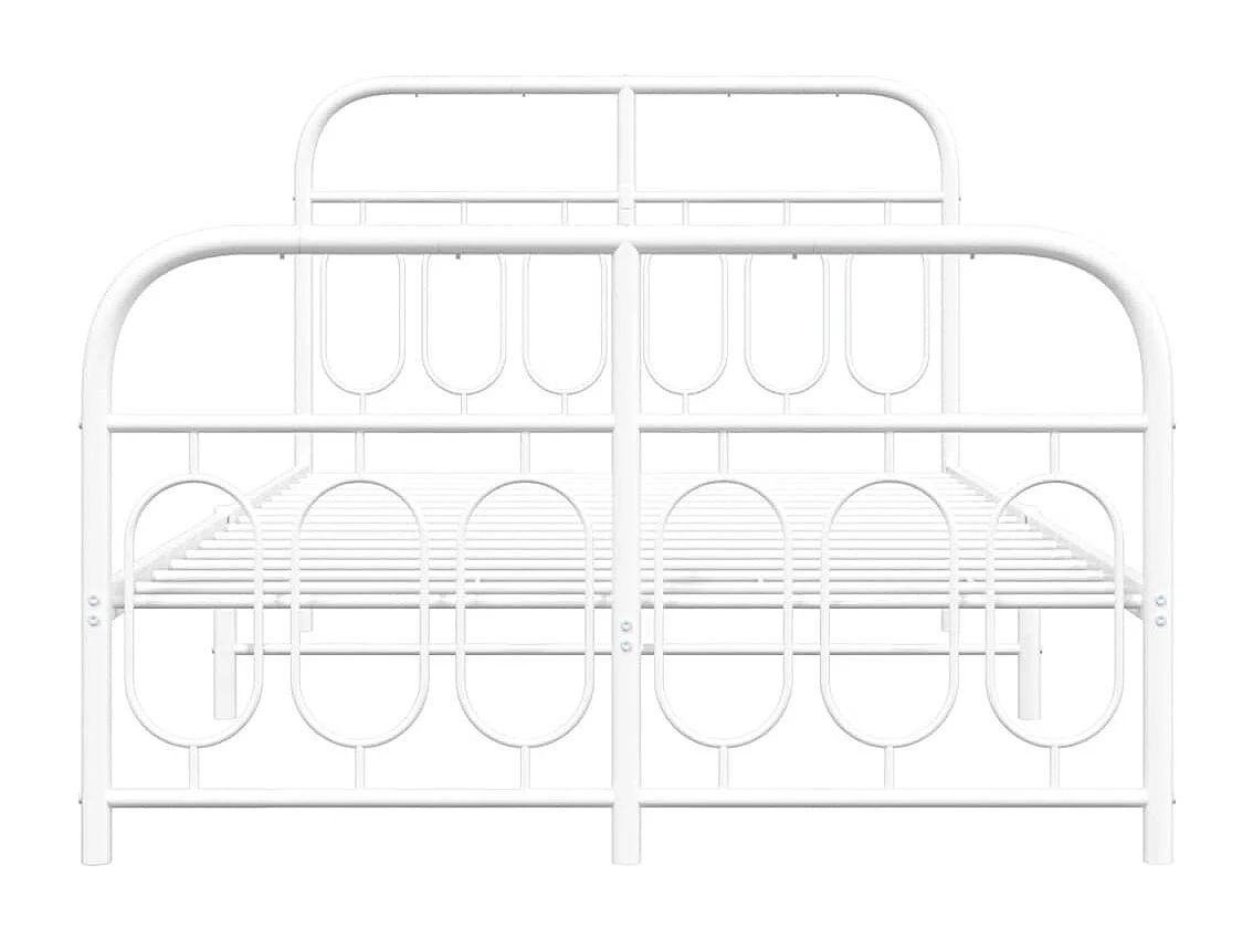 Cama com cabeceira e pés 120x190 cm metal branco PT321402