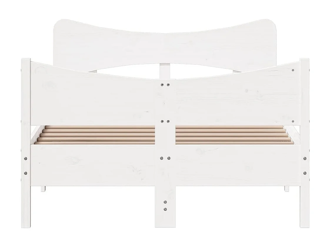 Cama matrimonial- 120x200 cm con cabecero madera pino blanco ES227069