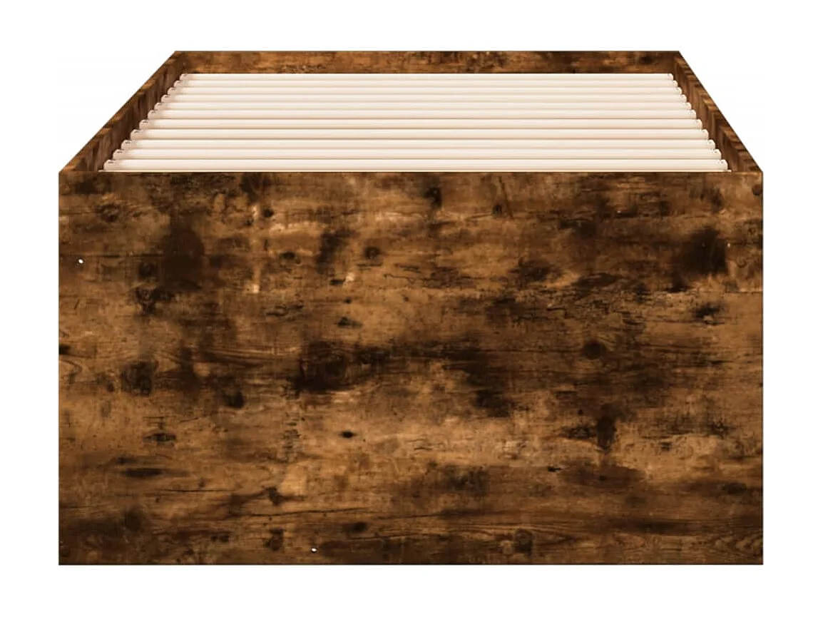 Slaapbank met lades 90x200 cm bewerkt hout gerookt eikenkleurig BE794584