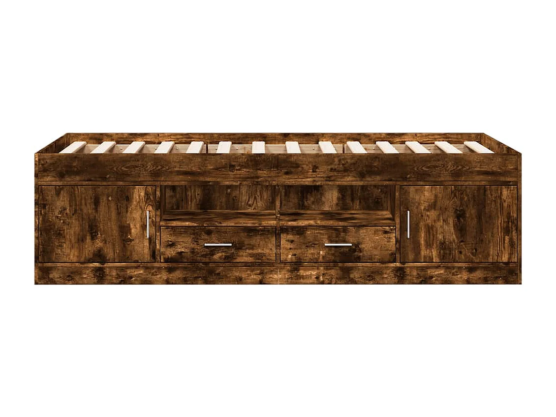 Lit de jour et tiroirs chêne fumé 90x200 cm bois d'ingénierie FR76279