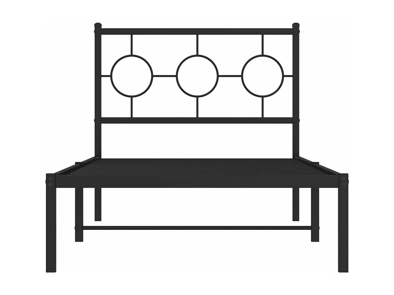 Cama individual- 90x190 cm con cabecero metal negro ES367777