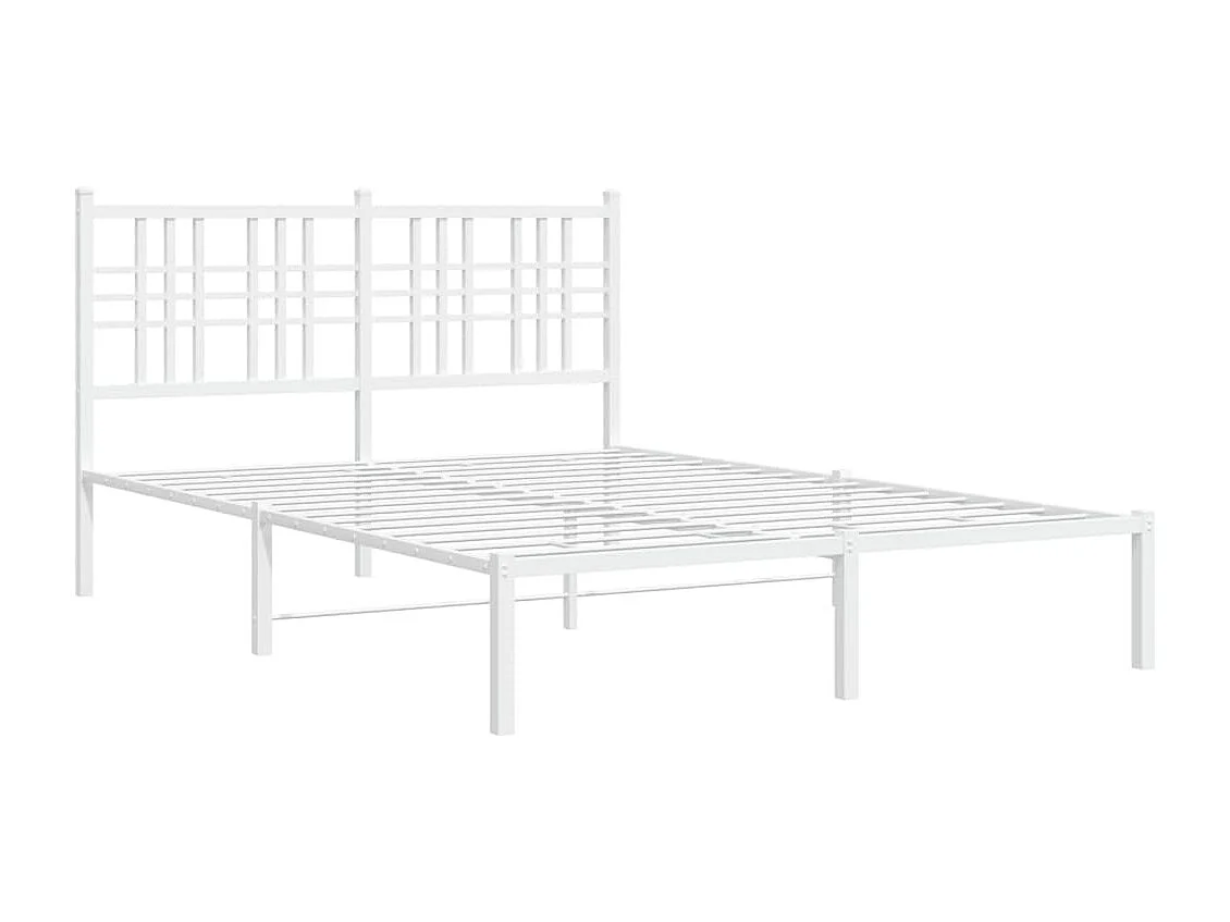 Cama com cabeceira 140x200 cm metal branco PT600231