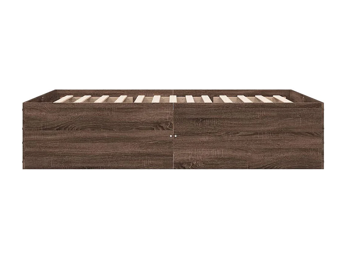 Lit double chêne marron 120x200 cm bois d'ingénierie FR49504