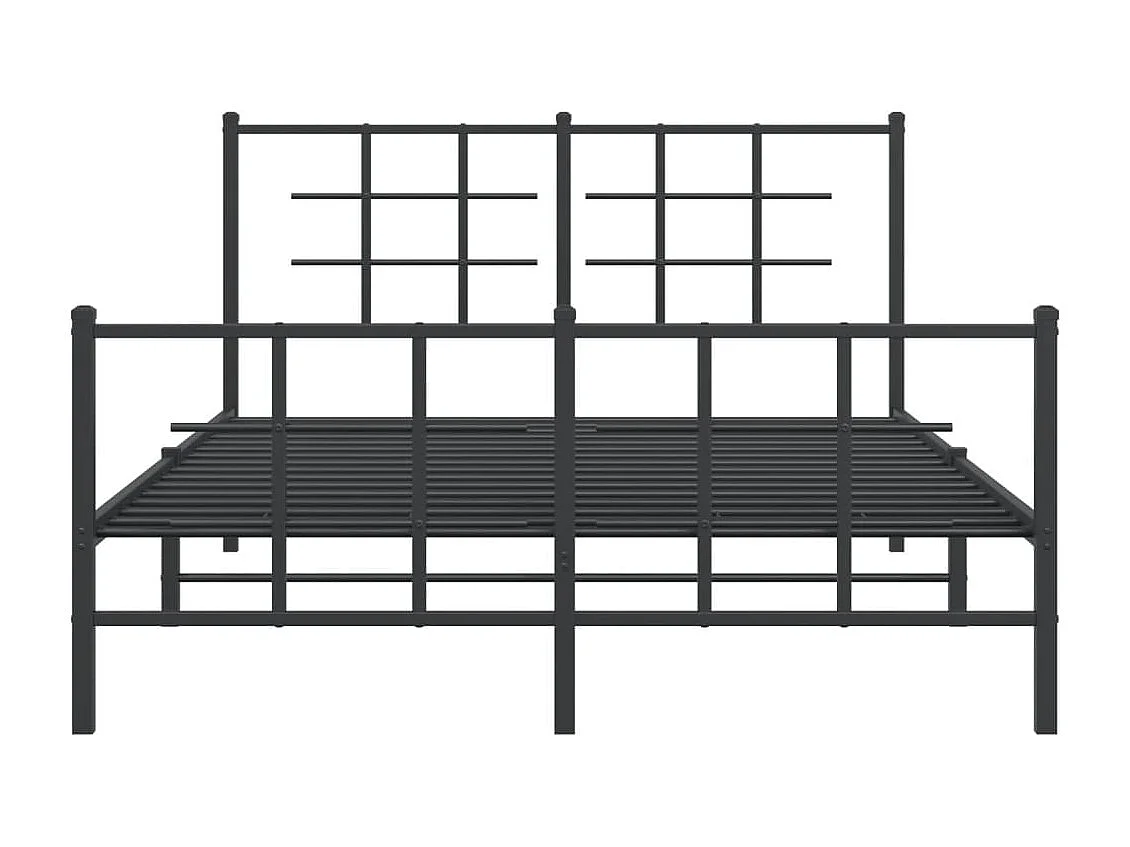 Bedframe met hoofd- en voeteneinde metaal zwart 140x190 cm BE208293