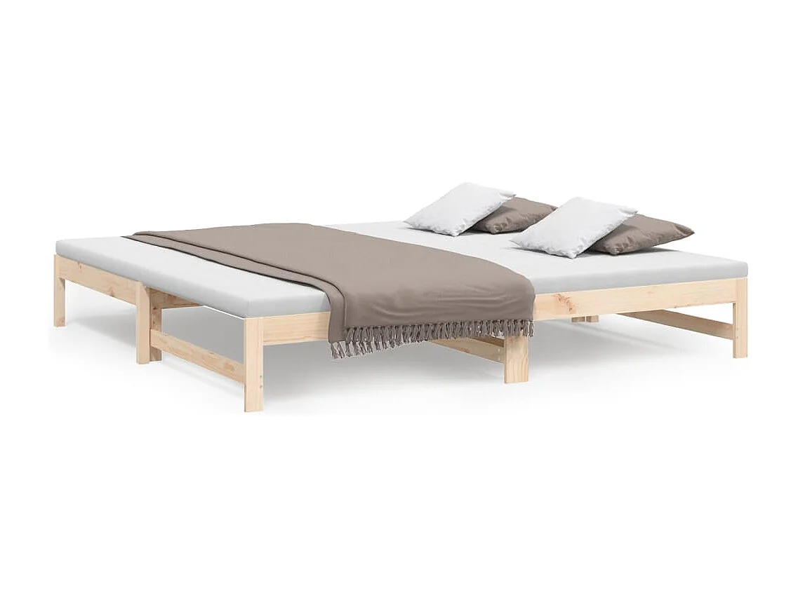 Lit gigogne 2x(90x200) cm Bois de pin massif FR76803