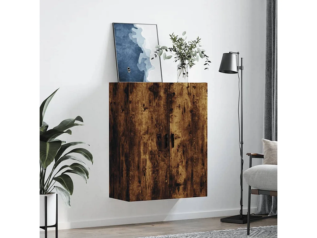 Armoire murale chêne fumé 69,5x34x90 cm FR42522