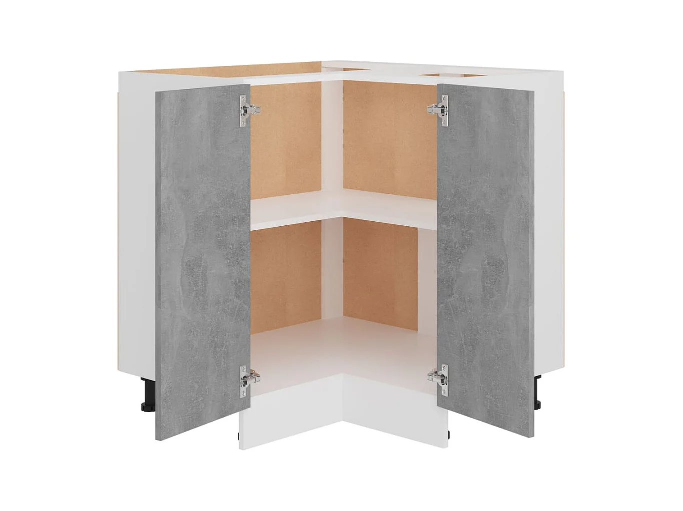 Armoire de plancher d'angle gris béton 75,5x75,5x81,5 cm bois FR41955