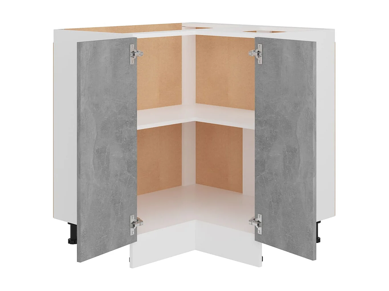 Armoire de plancher d'angle gris béton 75,5x75,5x81,5 cm bois FR41955