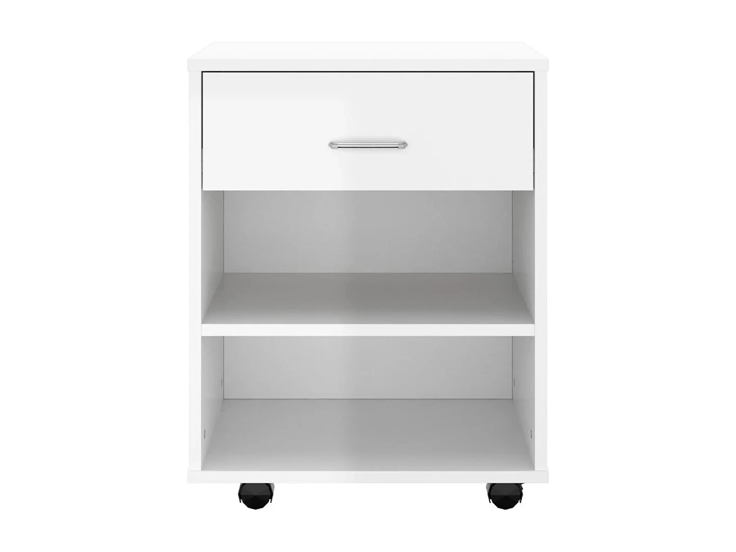 Rolkast 46x36x59 cm bewerkt hout hoogglans wit BE237512